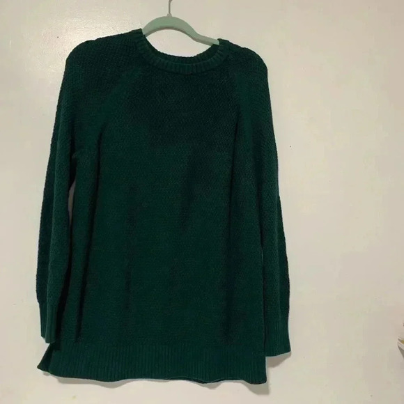 Old Navy Women’s Textured Knit Tunic Sweater Green Pullover Sweater Size M - Picture 1 of 9